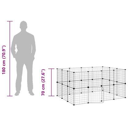 Pet Cage | Black | Powder-coated steel | 35 x 35 cm | Expandable