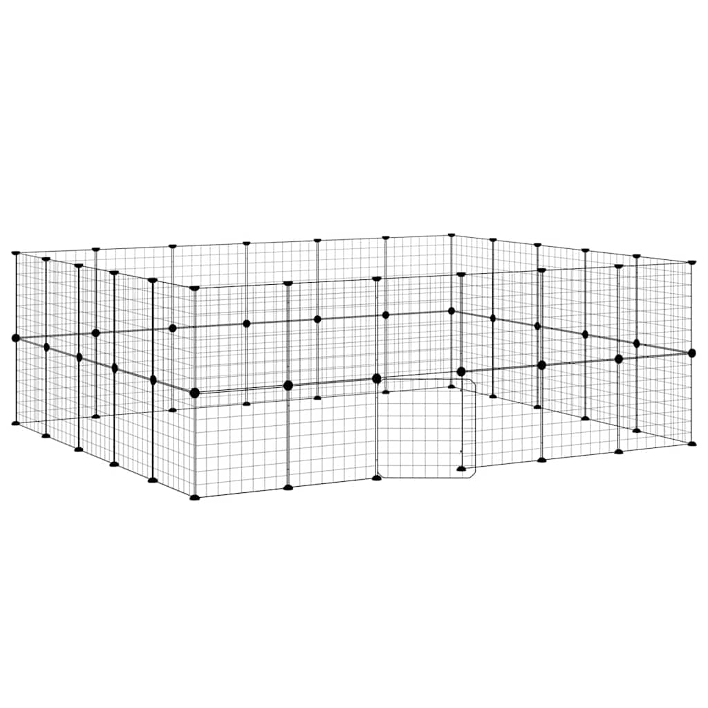 Pet Cage | Black | Powder-Coated Steel | Expandable | Animal Cage