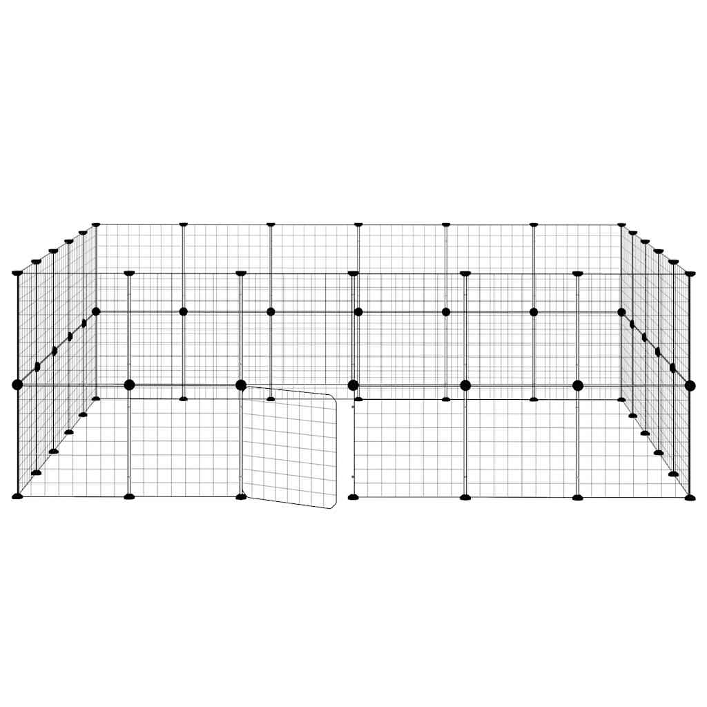 Pet Cage | Black | Powder-Coated Steel | Expandable | Animal Cage
