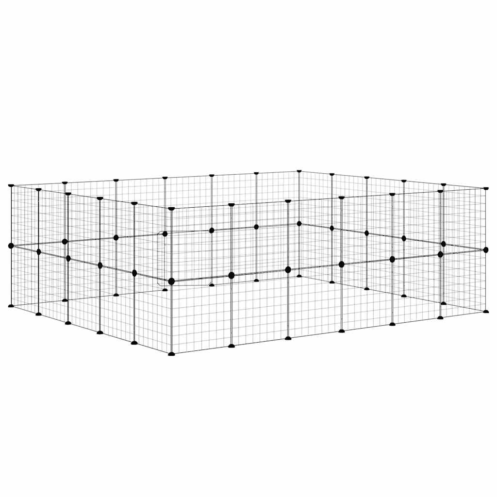 Pet Cage | Black | Powder-Coated Steel | Expandable | Animal Cage