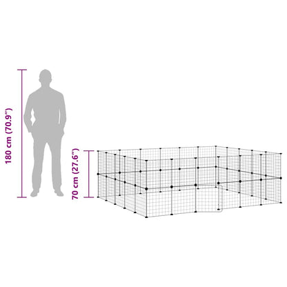 Pet Cage | Black | Powder-Coated Steel | Expandable | Animal Cage
