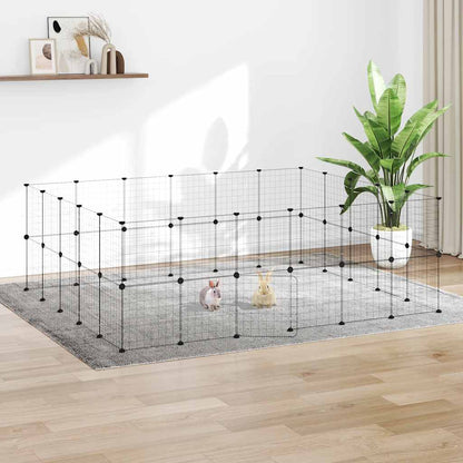 Pet Cage | Black | Powder-Coated Steel | Expandable | Animal Cage
