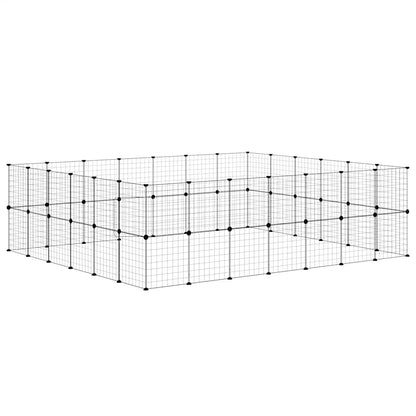 52-Panel Pet Cage with Door Black 35x35 cm Steel