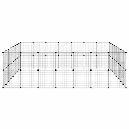 60-Panel Pet Cage with Door Black 35x35 cm Steel