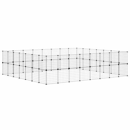 60-Panel Pet Cage with Door Black 35x35 cm Steel
