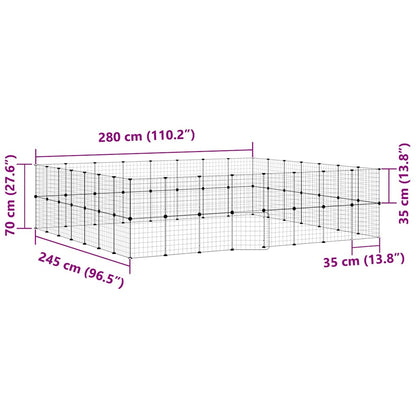 60-Panel Pet Cage with Door Black 35x35 cm Steel