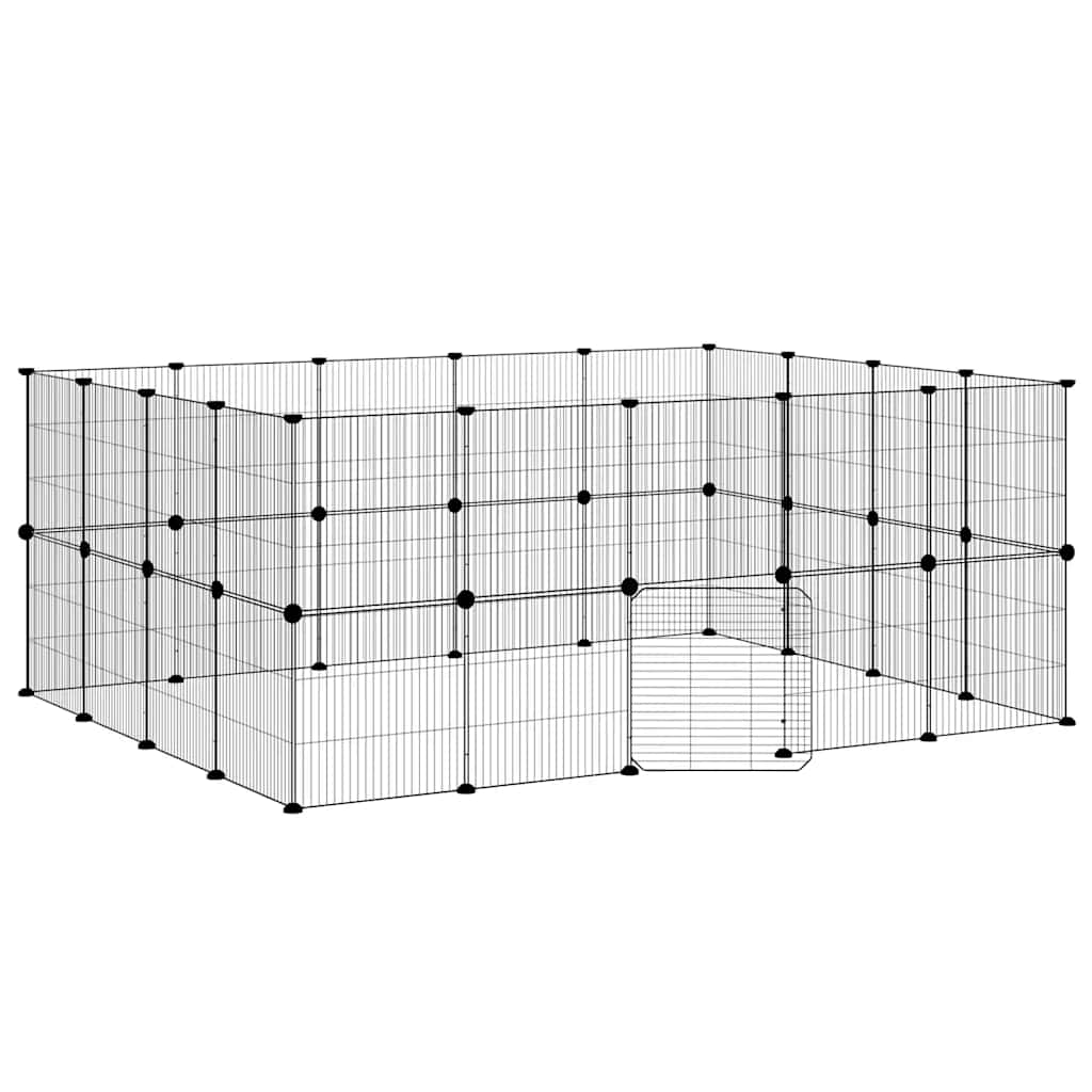 Pet Cage | Black | Powder-Coated Steel | 36-Panel | Expandable | Cage