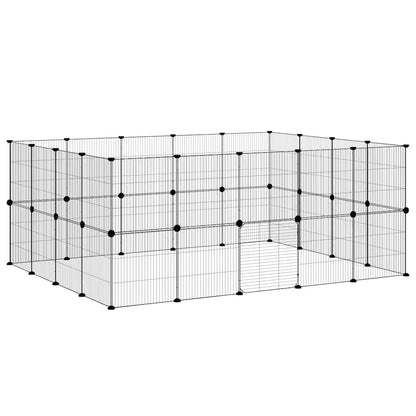 Pet Cage | Black | Powder-Coated Steel | 36-Panel | Expandable | Cage