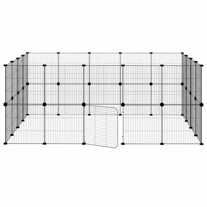 Pet Cage | Black | Powder-Coated Steel | 36-Panel | Expandable | Cage