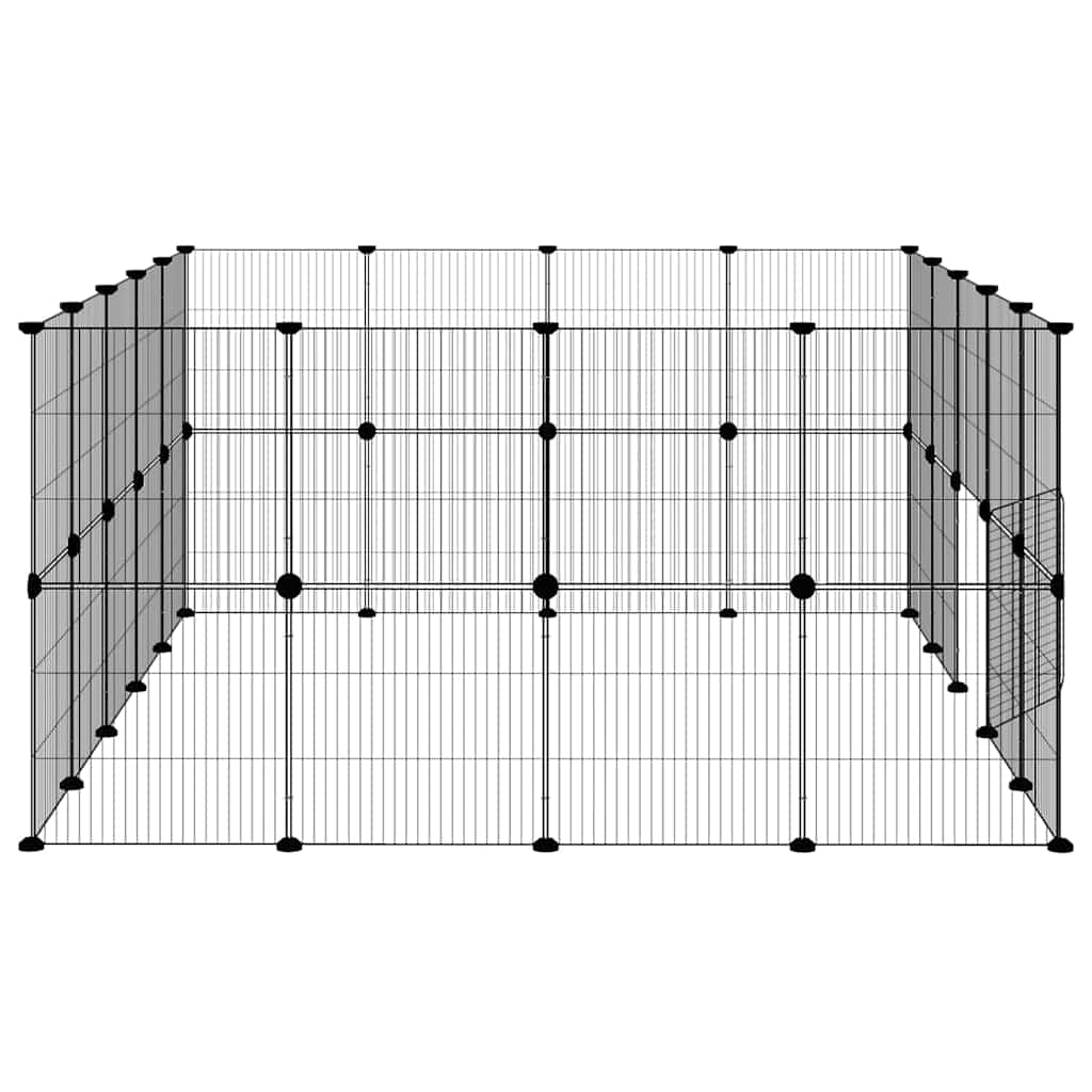 Pet Cage | Black | Powder-Coated Steel | 36-Panel | Expandable | Cage