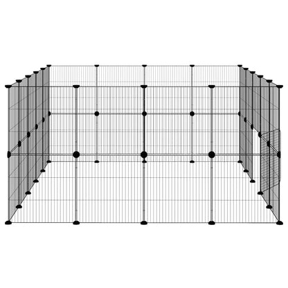 Pet Cage | Black | Powder-Coated Steel | 36-Panel | Expandable | Cage