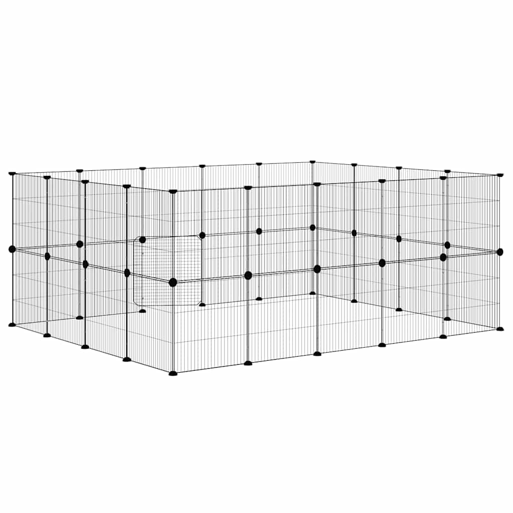 Pet Cage | Black | Powder-Coated Steel | 36-Panel | Expandable | Cage