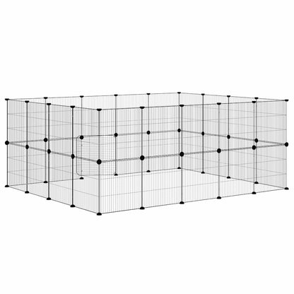 Pet Cage | Black | Powder-Coated Steel | 36-Panel | Expandable | Cage