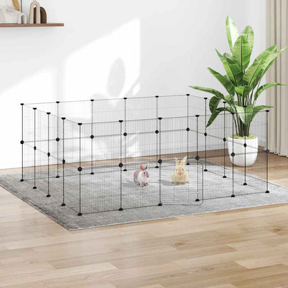 Pet Cage | Black | Powder-Coated Steel | 36-Panel | Expandable | Cage