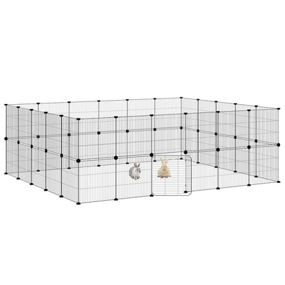 Pet Cage | Black | Powder-coated Steel | DIY Assembly Size | Collapsible