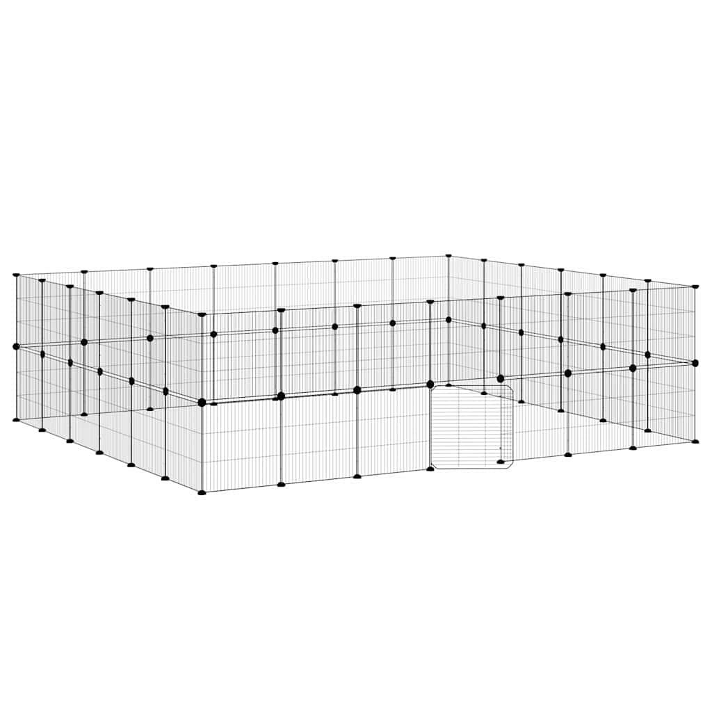 Pet Cage | Black | Powder-coated steel | Spacious | Adjustable Armrests