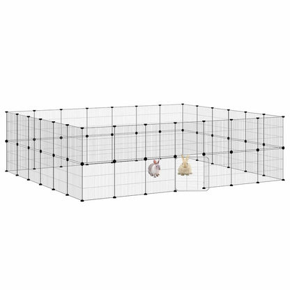 Pet Cage | Black | Powder-coated steel | Spacious | Adjustable Armrests