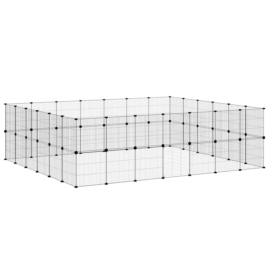 Pet Cage | Black | Powder-coated steel | Spacious | Adjustable Armrests