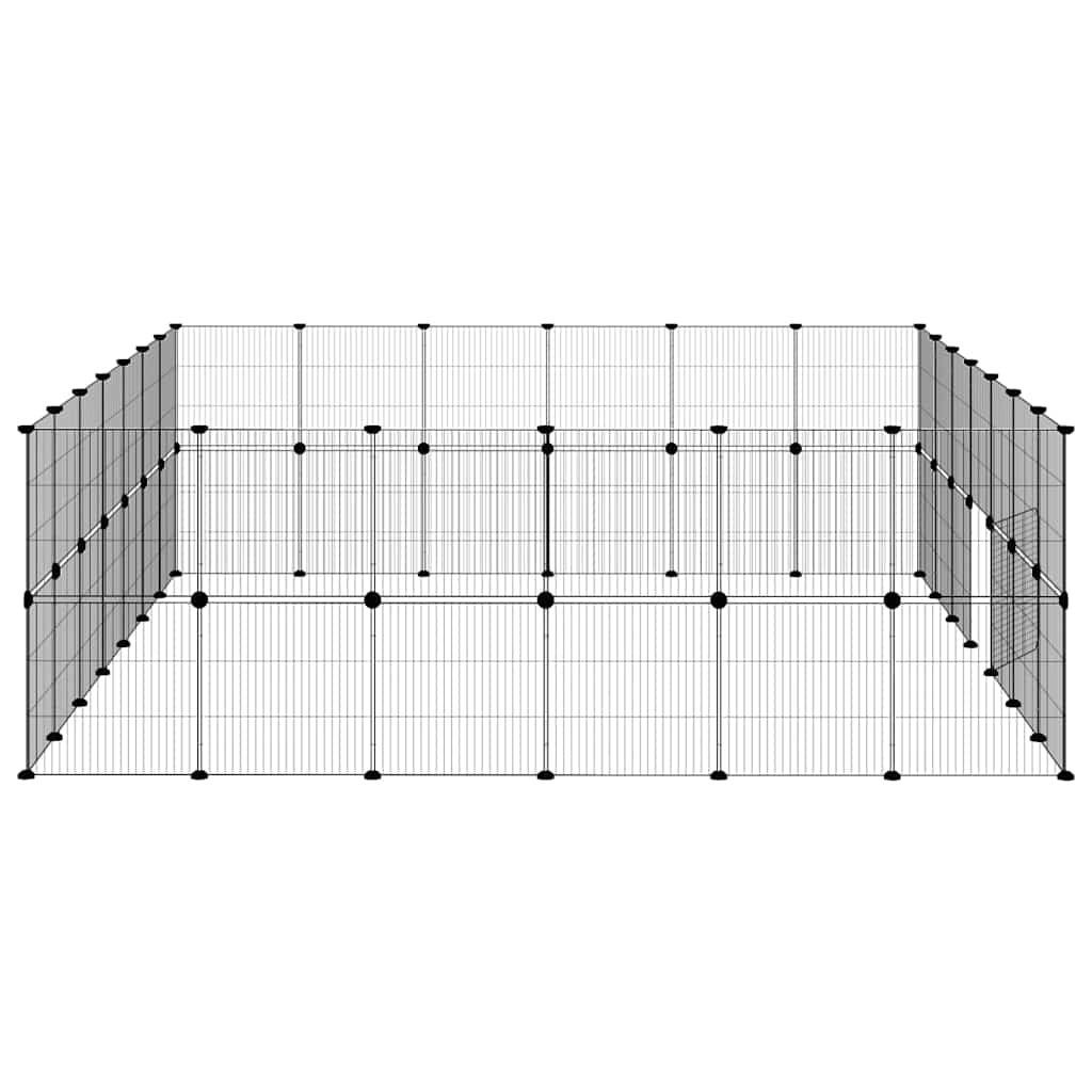 Pet Cage | Black | Powder-coated steel | Spacious | Adjustable Armrests