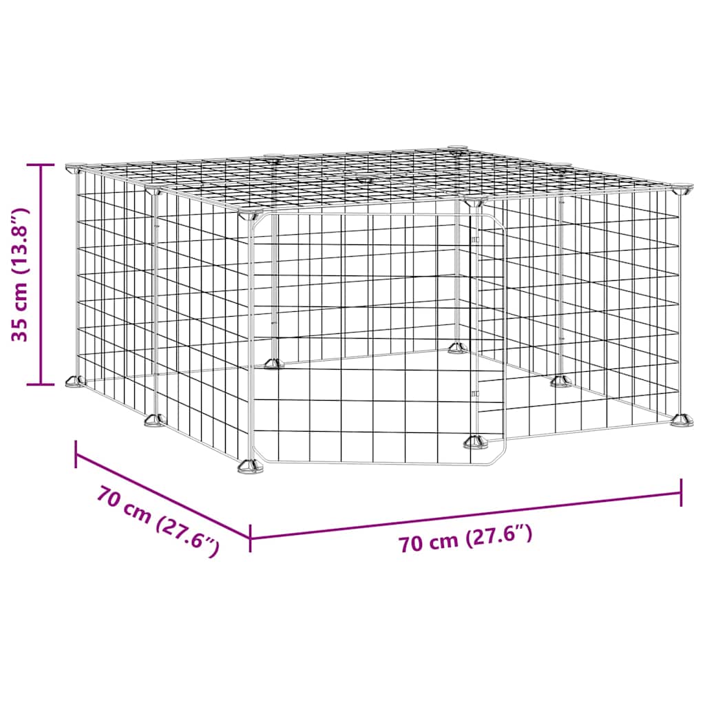 Pet Cage | Black | Powder-coated steel | Adjustable | Expandable