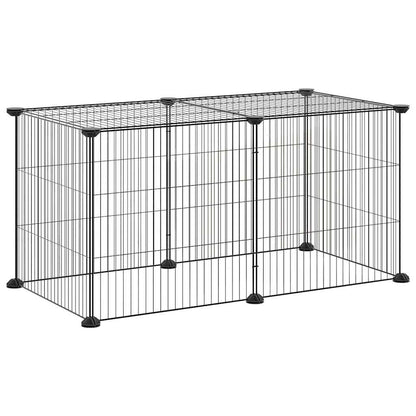 Pet Cage | Black | Powder-Coated Steel | Spacious | Expandable | Pet Cage