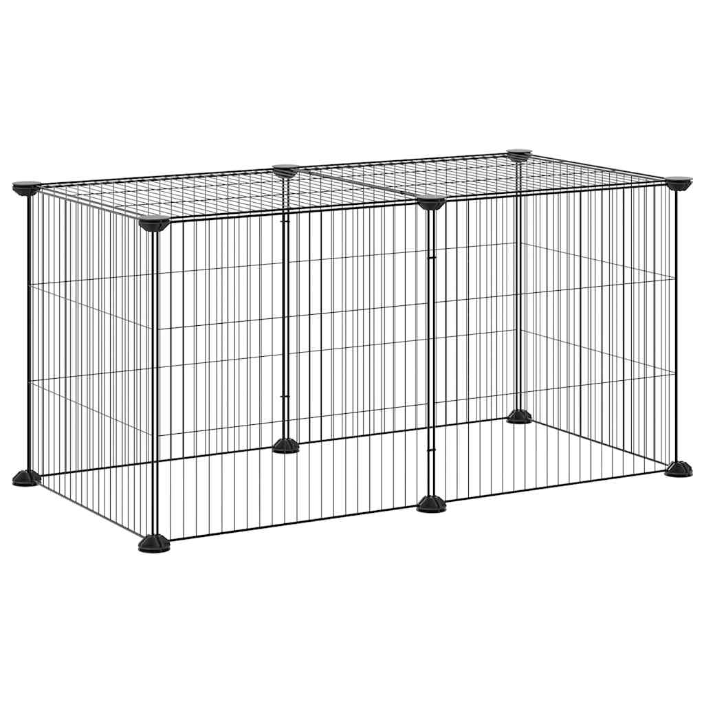Pet Cage | Black | Powder-Coated Steel | Spacious | Expandable | Pet Cage