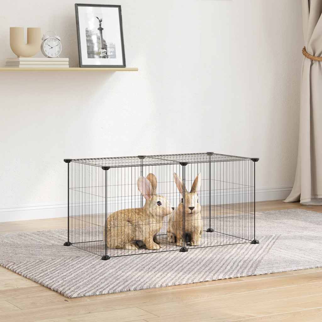 Pet Cage | Black | Powder-Coated Steel | Spacious | Expandable | Pet Cage