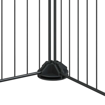 8-Panel Pet Cage with Door Black 35x35 cm Steel