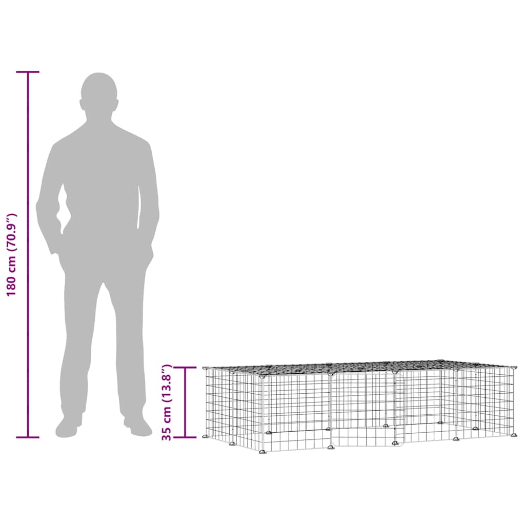 Pet Cage | Black | Powder-coated steel | 35 x 35 cm panels |  Modular