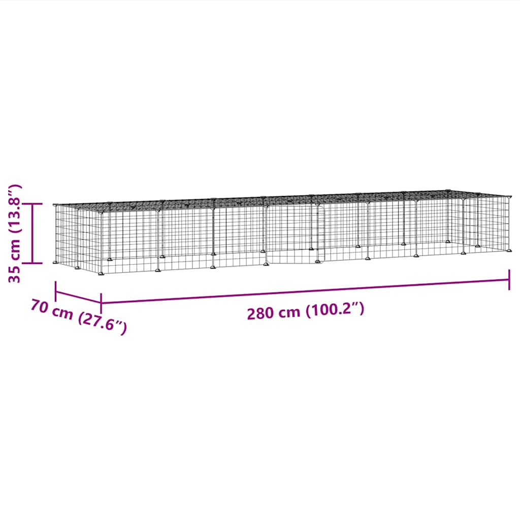 Pet Cage | Black | Powder-coated steel | 36-panel | Foldable | Pet Cage