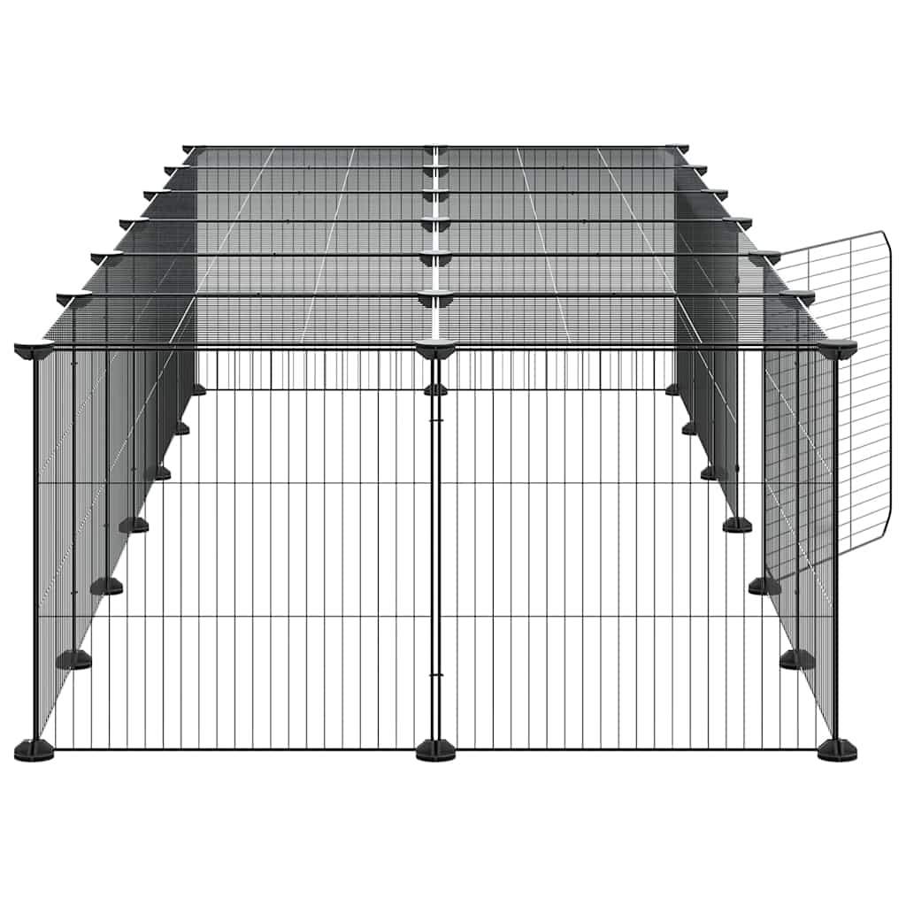 Pet Cage | Black | Powder-Coated Steel | Medium | Expandable | Pet Cage