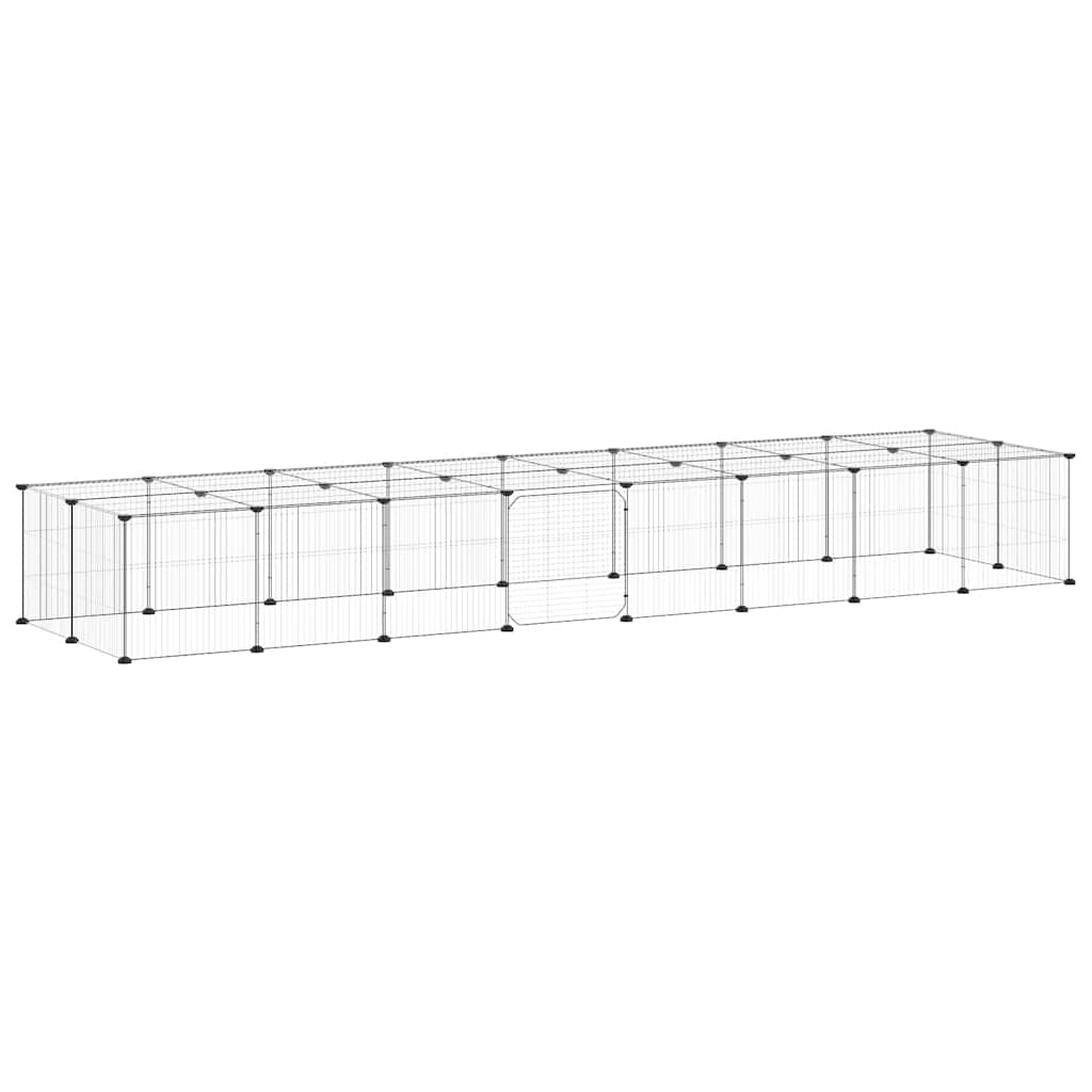 Pet Cage | Black | Powder-Coated Steel | Large | Adjustable Armrests