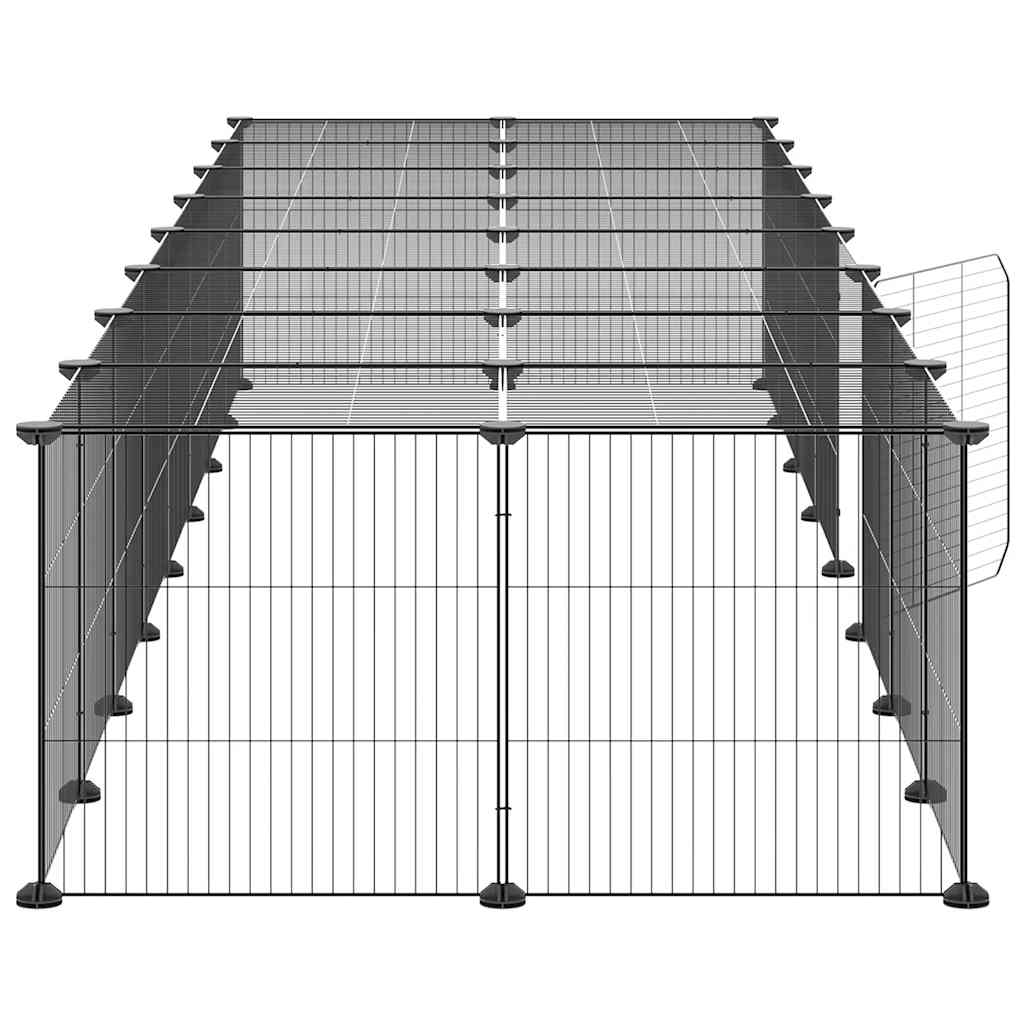 Pet Cage | Black | Powder-Coated Steel | Large | Adjustable Armrests