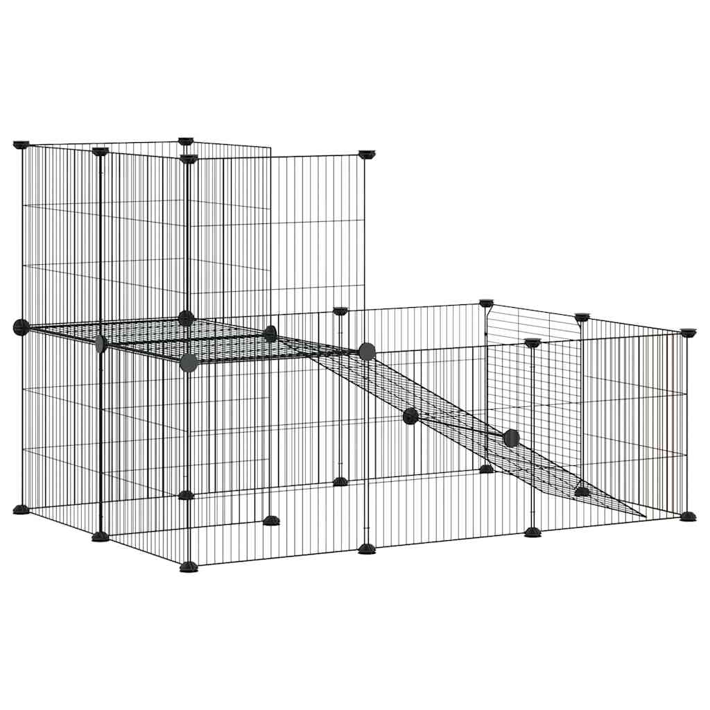 Pet Cage | Black | Powder-coated steel | Medium | Expandable | Cage