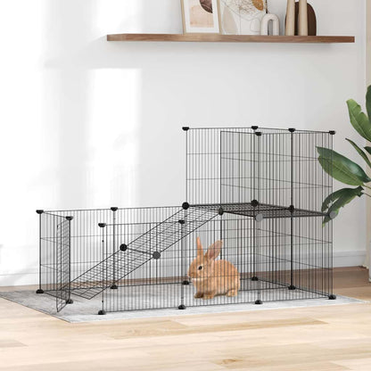 Pet Cage | Black | Powder-coated steel | Medium | Expandable | Cage