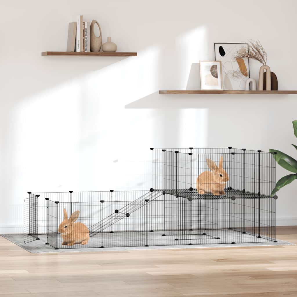 Pet Cage | Black | Powder-coated steel | Large | Collapsible | Pet Cage