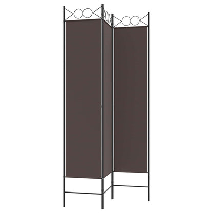 3-Panel Room Divider Brown 120x200 cm Fabric