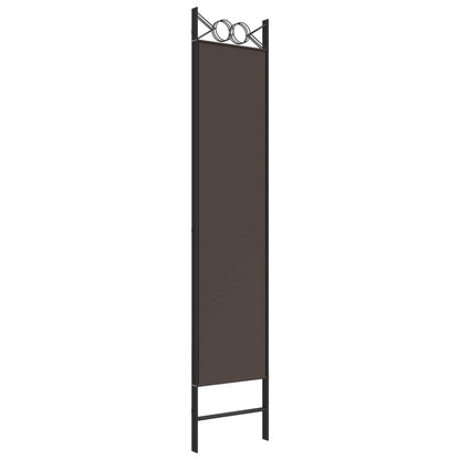 3-Panel Room Divider Brown 120x200 cm Fabric