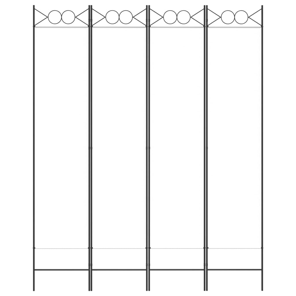 4-Panel Room Divider White 160x200 cm Fabric