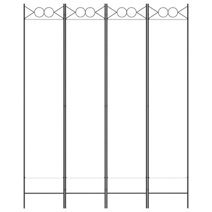 4-Panel Room Divider White 160x200 cm Fabric