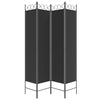 4-Panel Room Divider Black 160x200 cm Fabric