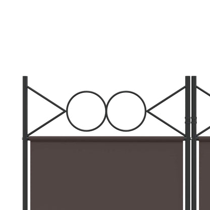 5-Panel Room Divider Brown 200x200 cm Fabric