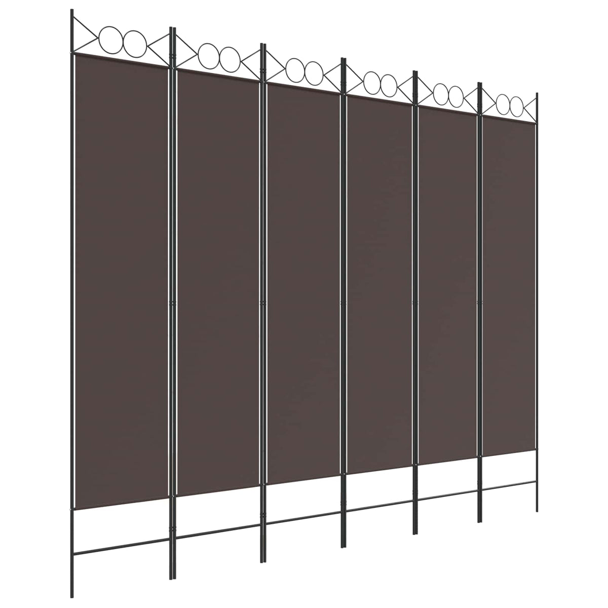 6-Panel Room Divider Brown 240x200 cm Fabric
