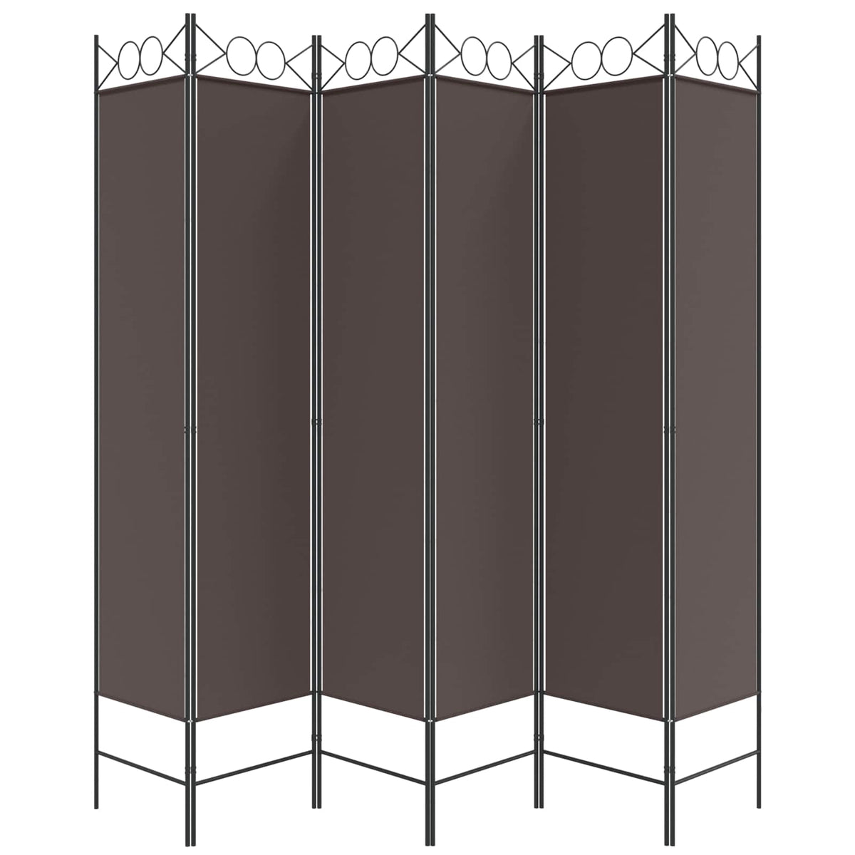 6-Panel Room Divider Brown 240x200 cm Fabric