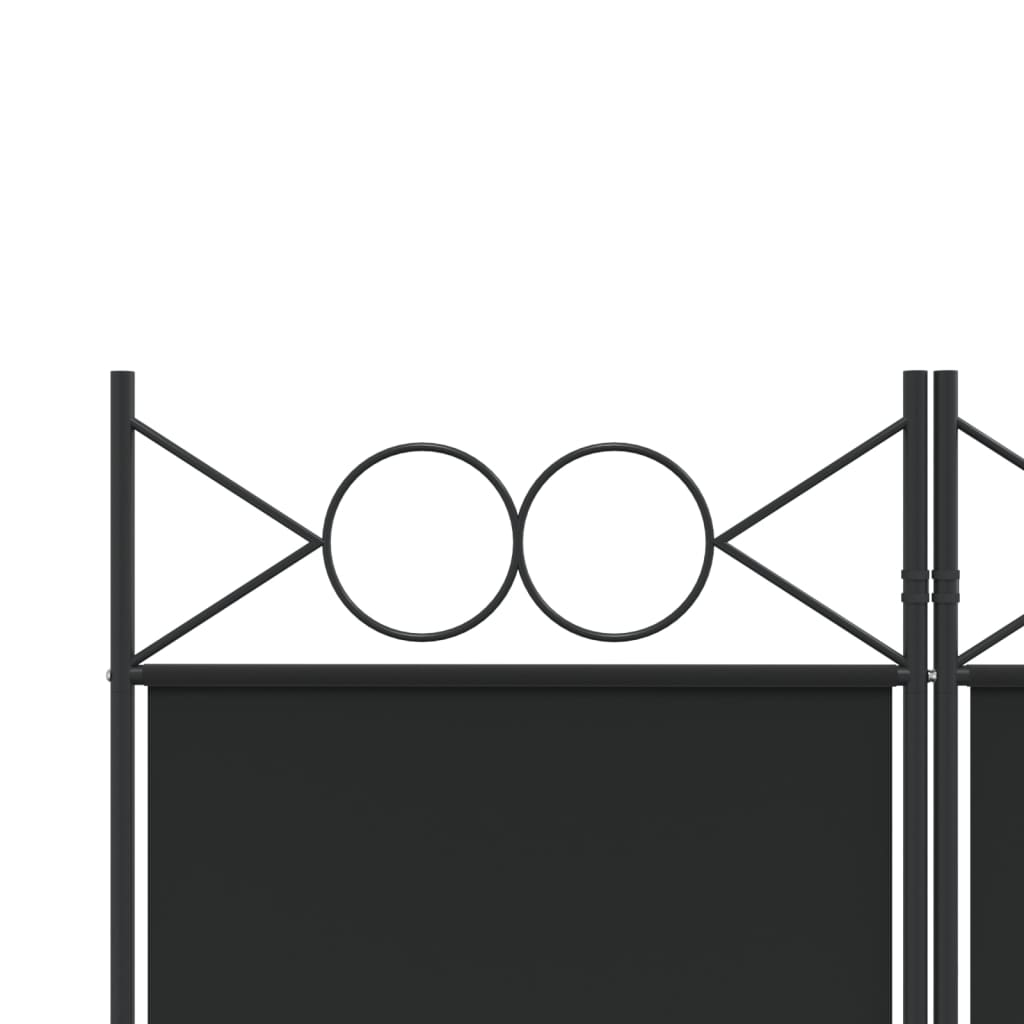 6-Panel Room Divider Black 240x200 cm Fabric