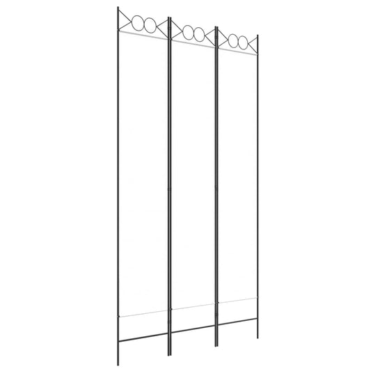 3-Panel Room Divider White 120x220 cm Fabric