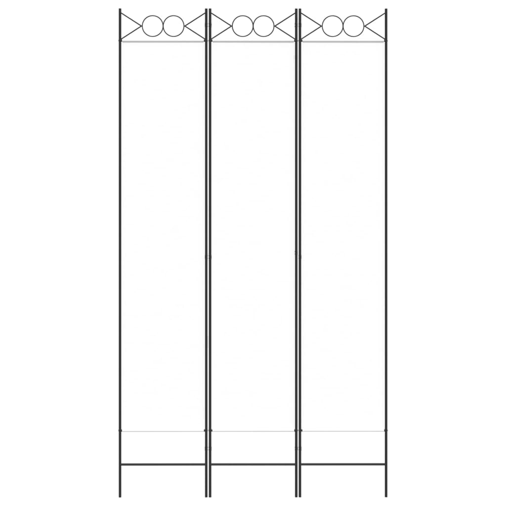 3-Panel Room Divider White 120x220 cm Fabric