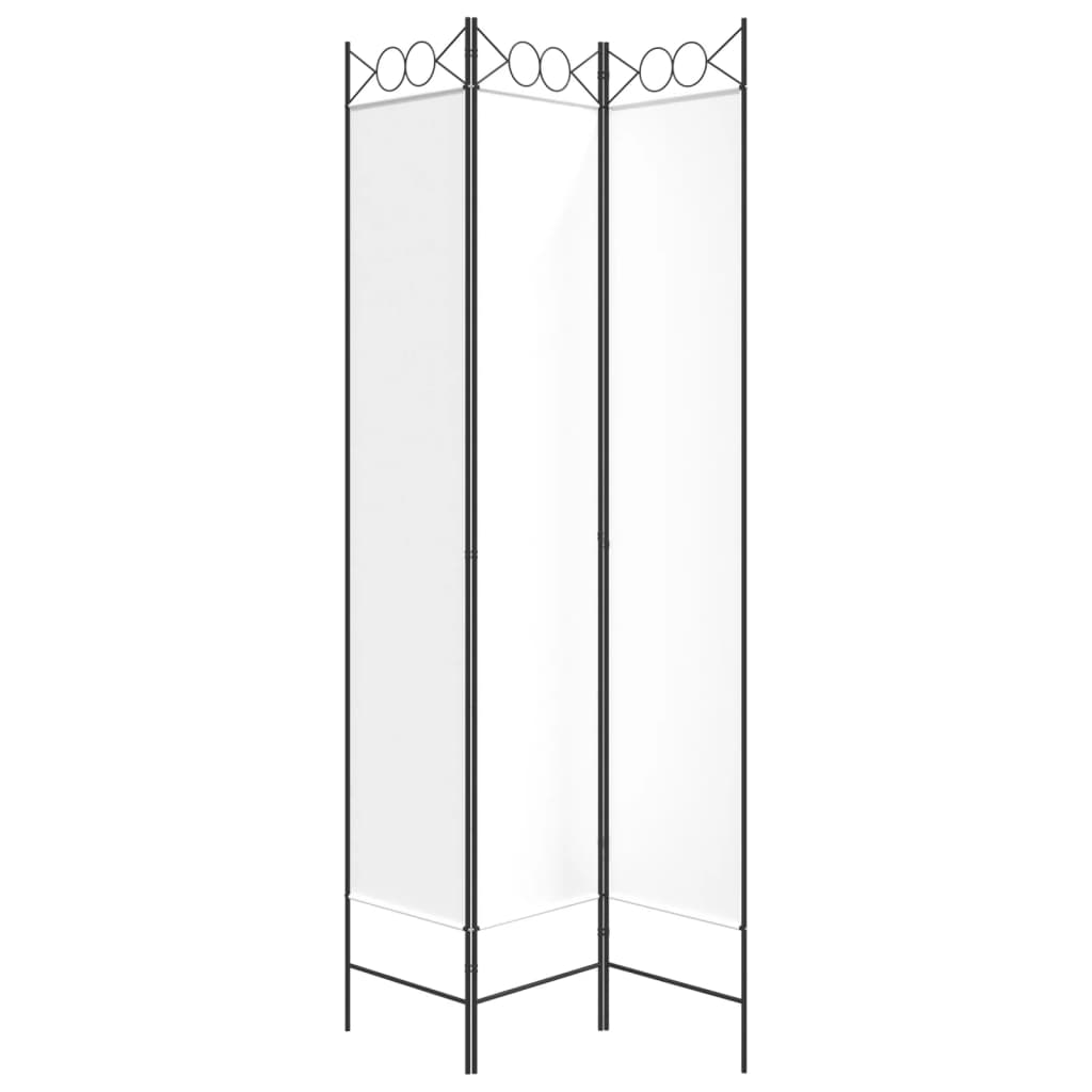 3-Panel Room Divider White 120x220 cm Fabric