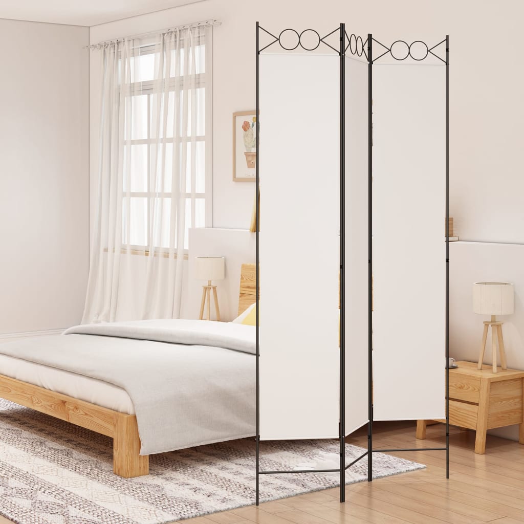 3-Panel Room Divider White 120x220 cm Fabric