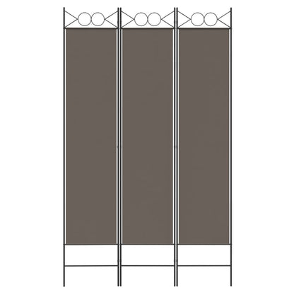 3-Panel Room Divider Anthracite 120x220 cm Fabric